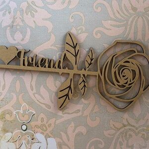 Wooden 'Friend' Rose Wall Decor - Natural Wood